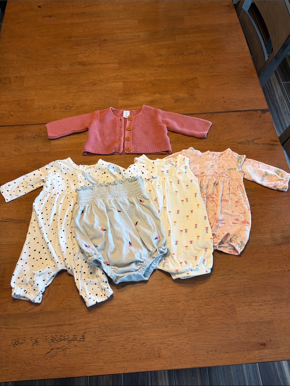 Nordstrom Baby Girl Romper Bundle - White, Pink, Light Blue